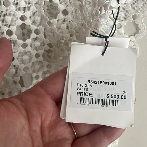 SANDRO PARIS Gab Floral-Lace Pattern Dress Pink White - Picture 9 of 16